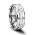 8mm zircon-set tungsten steel ring