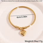 Titan Steel Bracelet Elegant Horsehoof Hook Heart Charm Bangle Non-Tarnish Electroplated Stainless Steel Jewelry