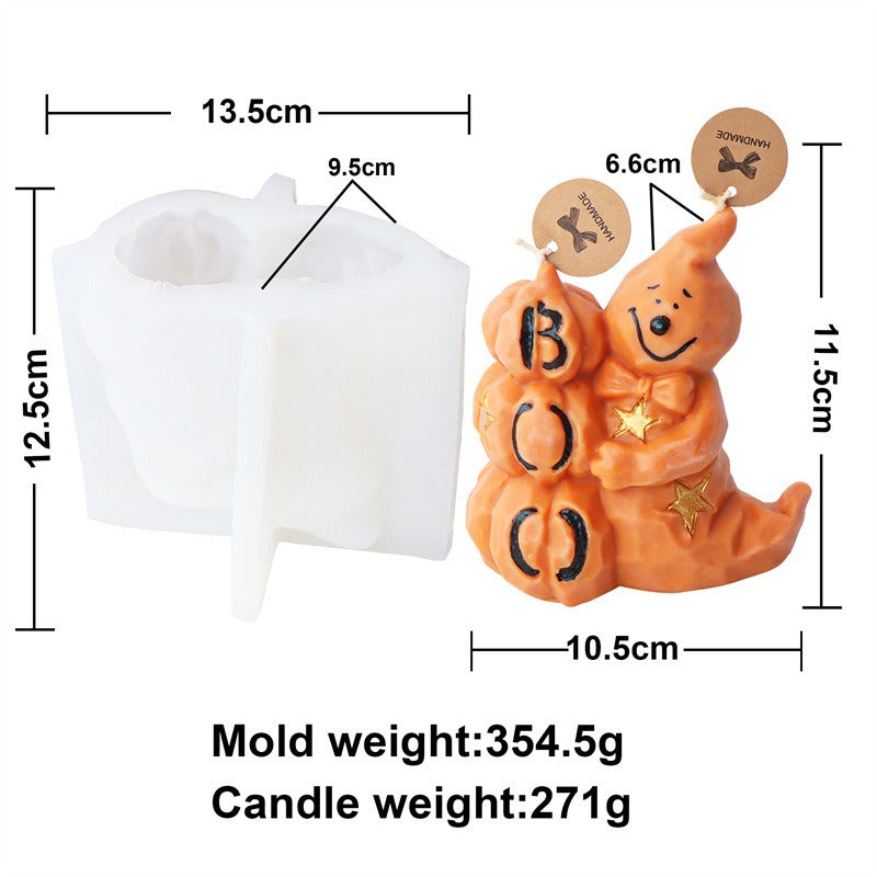 New Halloween Pumpkin Ghost Silicone Candle Mold Frog Owl Fox Pumpkin Animal Scented Plaster Resin