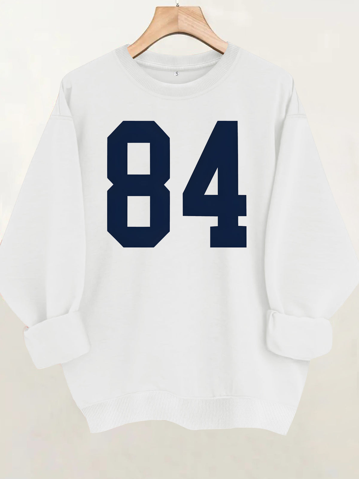 Pattern printed round neck fleece hoodie