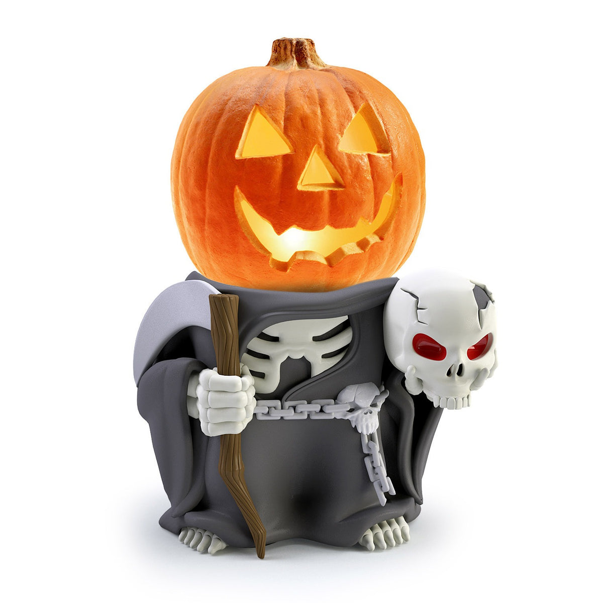 Halloween gift pumpkin knight garden ornaments decorative luminous small pumpkin head resin ornaments