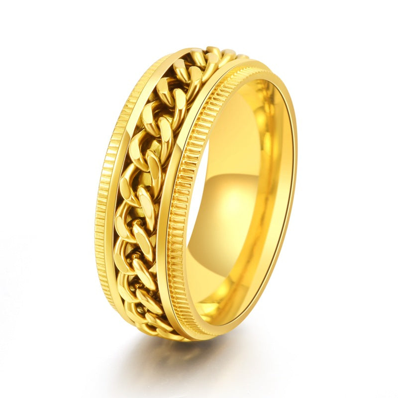 Rotating chain gear ring made of titanium steel