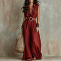 Sleeveless Jumpsuit – Relaxed Long-Leg Silhouette