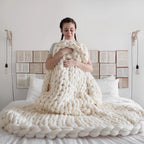 Nordic Chunky Knit Blanket Handmade Crochet Throw Knitted Blanket Sofa Blanket Oversized Woolen Blanket