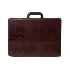 Executive Croco Leather Briefcase/Suitcase- Brown