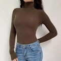 Darlingaga Turtleneck Bodysuit Basic High Neck