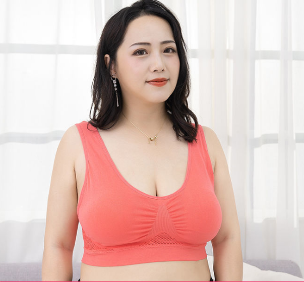 Large size bra beautiful back bra thin design without steel ring vest style sports bra