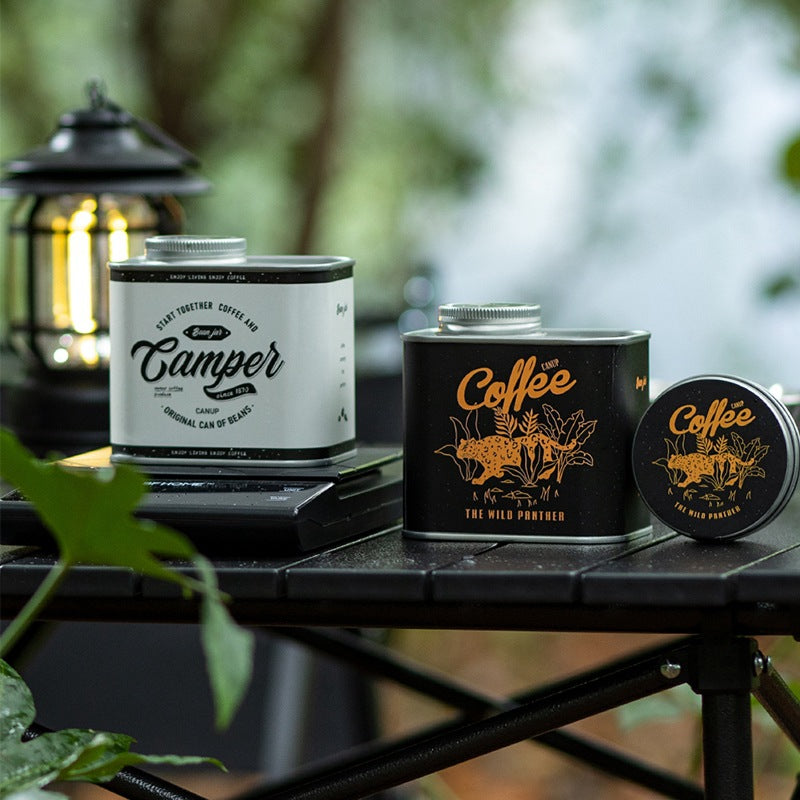 Coffee Bean Sealed Tin Outdoor Camping Tin Box Food Grade Packaging Storage Preservation Breathing Tin Can