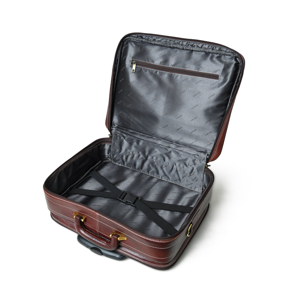 Wanderer Leather Trolly Suitcase Bag