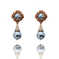 Glass pearl long sweater chain set