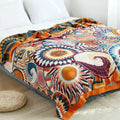 1pc Bohemian Style Flannel Blanket Nordic Tribal Print, Ultra Soft Lightweight for Sofa, Bed, Travel, Season, Home Decor Gift