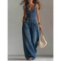 Denim Overall Jumpsuit – Sleeveless Pocket Style