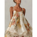 Strap Top Short Skirt Women's Lace Lace Irregular Holiday Dress