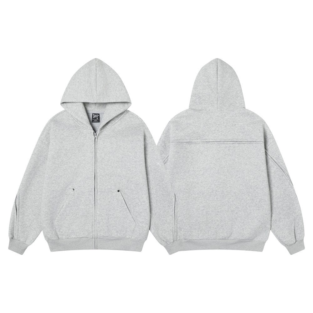 Splicing zipper hoodie for men
