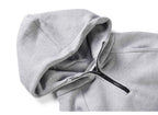 Oversize solid half-zip fleece pullover hoodie