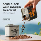 Coffee Bean Sealed Tin Outdoor Camping Tin Box Food Grade Packaging Storage Preservation Breathing Tin Can