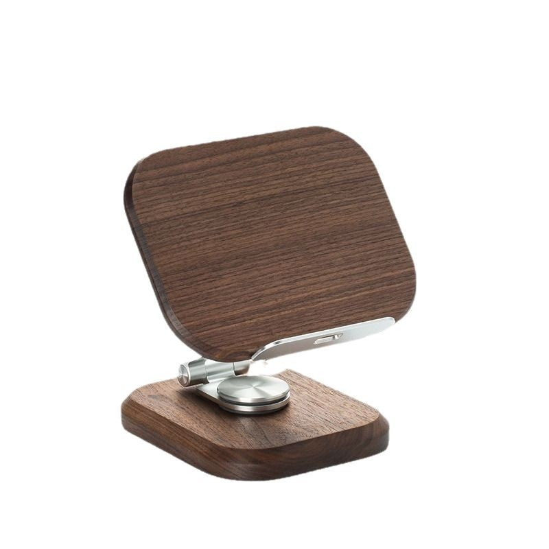 Walnut Wood Tablet Stand, Desktop Office Gaming Chicken Eating Adjustable Rotating Fixed Phone Stand, Wooden