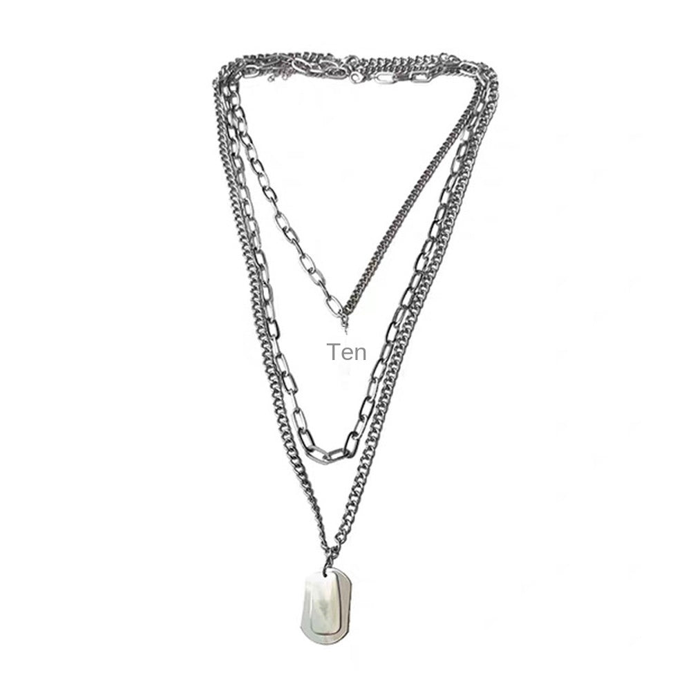 Exaggerated metal hip-hop style cross necklace