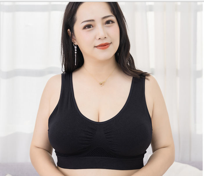 Large size bra beautiful back bra thin design without steel ring vest style sports bra