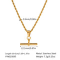Hip Hop Punk Stainless Steel T-Bar Pendant Necklace - Style YYN025095