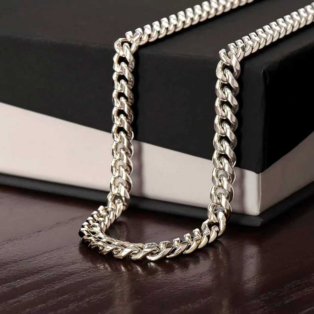 Stainless steel necklace with double-sided polished titanium steel chain