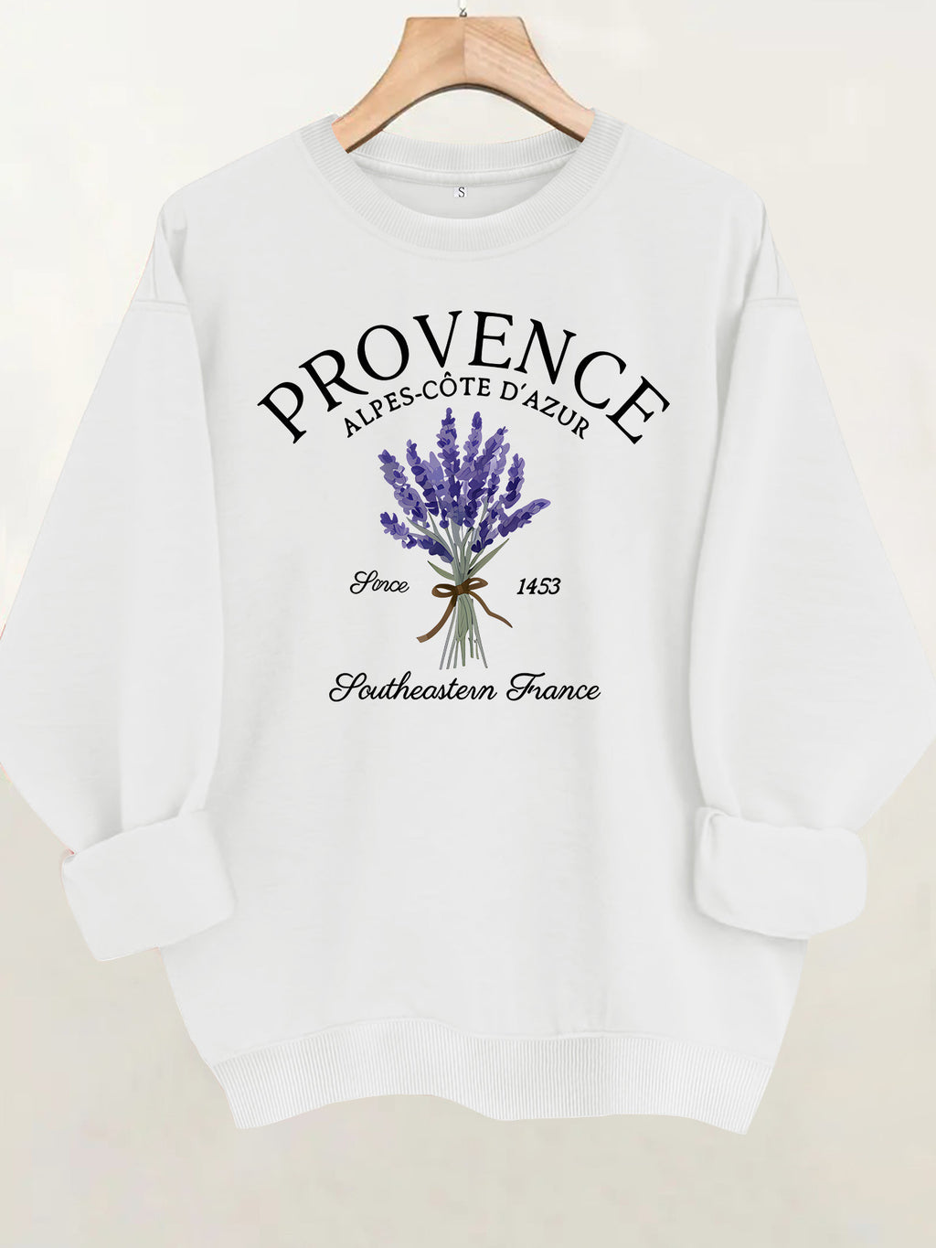 Printed loose women's fleece hoodie