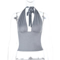 Comfortable Square Neck Hanging Neck Basic Top