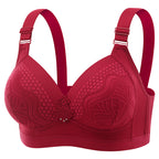 Plus-size Lace-trimmed Wireless Push-up Bra For Women