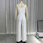 V-Neck Pocket Jumpsuit – High-Waist Long-Leg Style