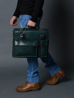 Tuscany Italian Leather Briefcase, Green
