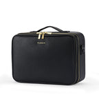 PU portable zipper pouch leather makeup organizer waterproof zipper pouch with handle