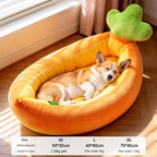 Carrot Cat Bed Winter Warm Plush Thickened All-Season Cat Kitten Nursing Bed Pet Small Dog Bed