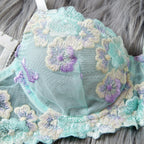 Summer Embroidered Bra Sexy Underwear Bra Set Two Piece Set