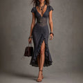 Gothic Vintage Style Dress with Unique Design Long Dress