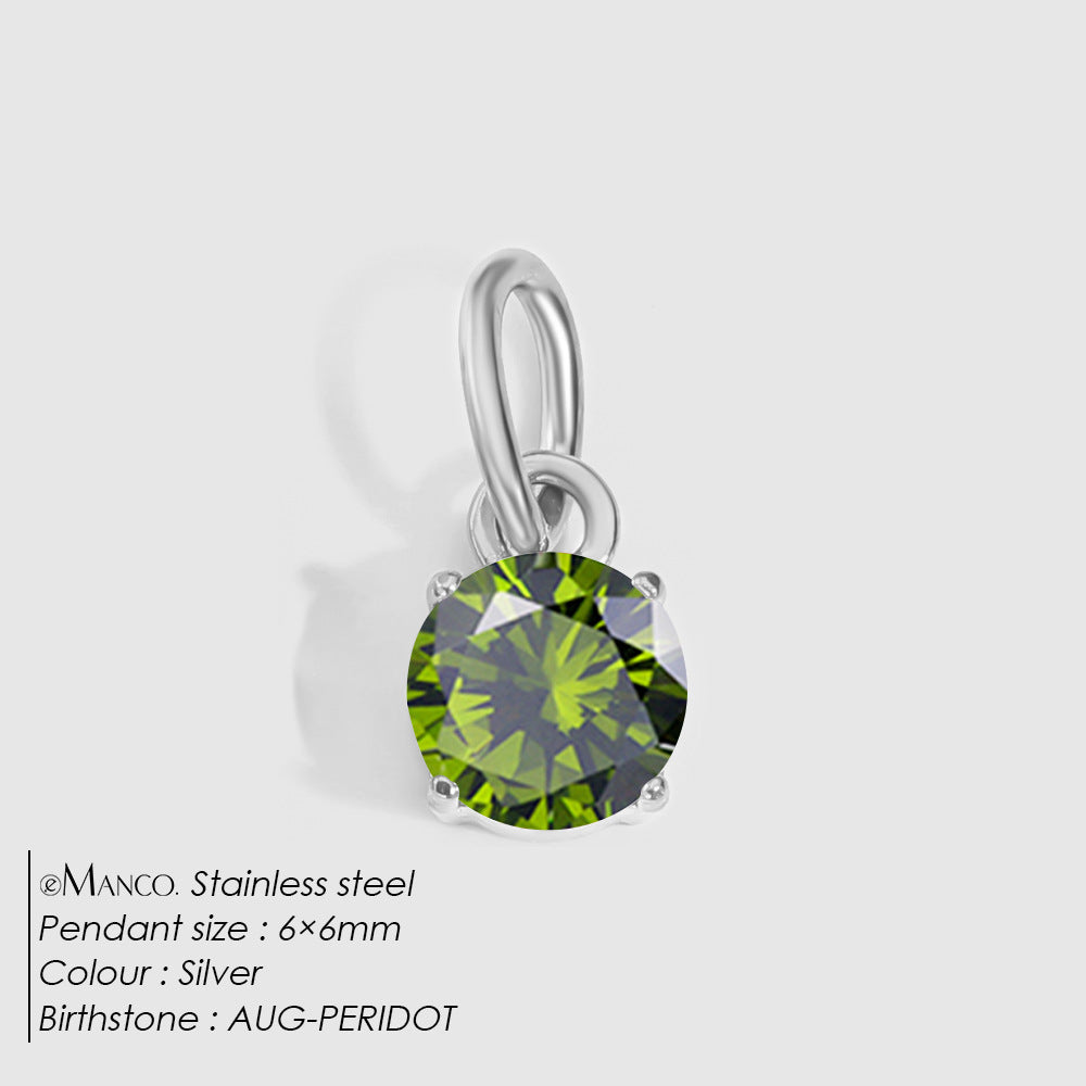 Jewelry Accessories Stainless Steel Necklace Round Zircon Necklace Stainless Steel Pendant Components