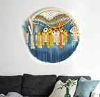 Hand woven circular tapestry