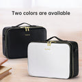 PU portable zipper pouch leather makeup organizer waterproof zipper pouch with handle