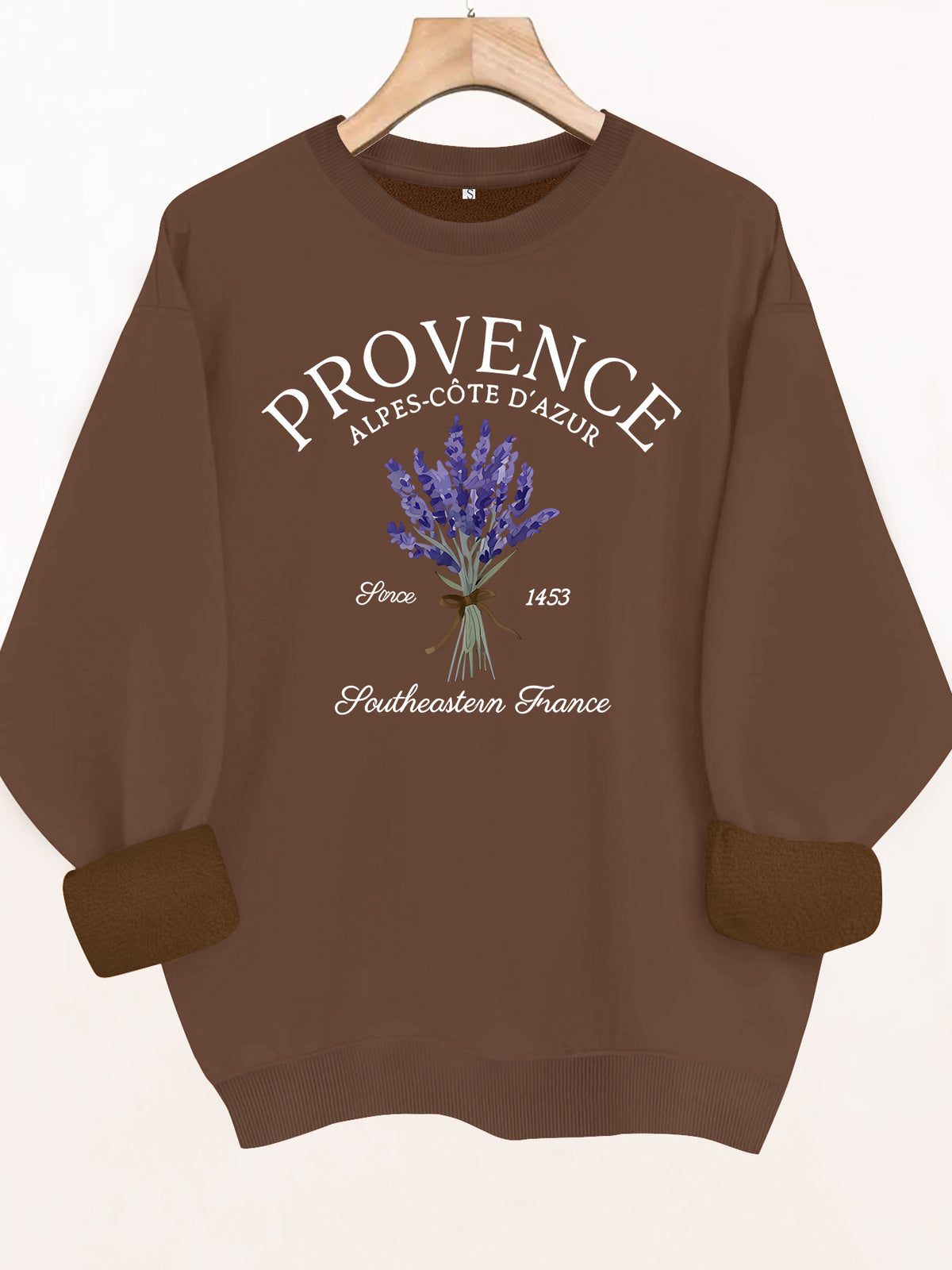Printed loose women's fleece hoodie