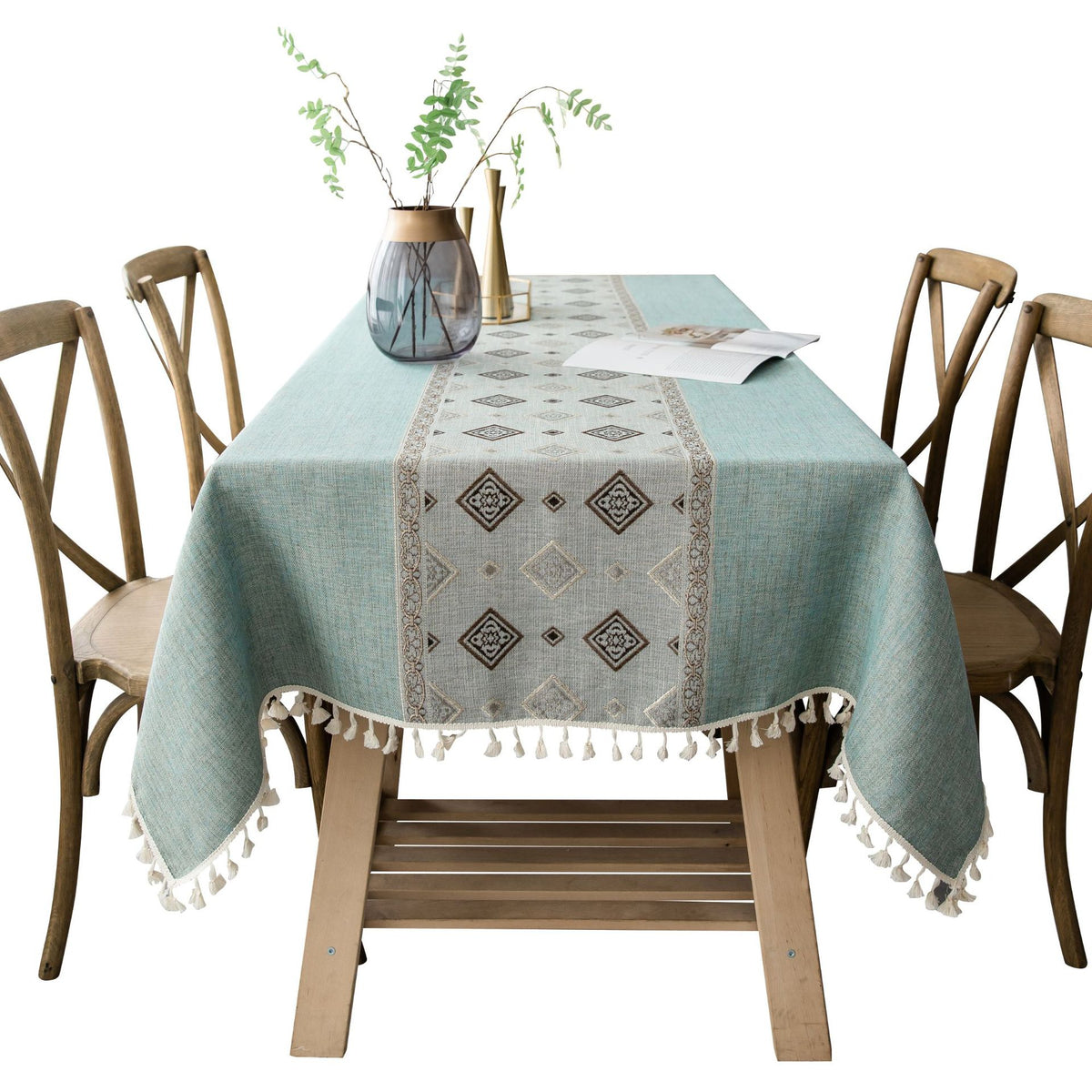 Linen Ethnic Style Linen Washable Tablecloth Pastoral Style Tablecloth Rectangular Table Flag Table Mat Tea Table Tablecloth