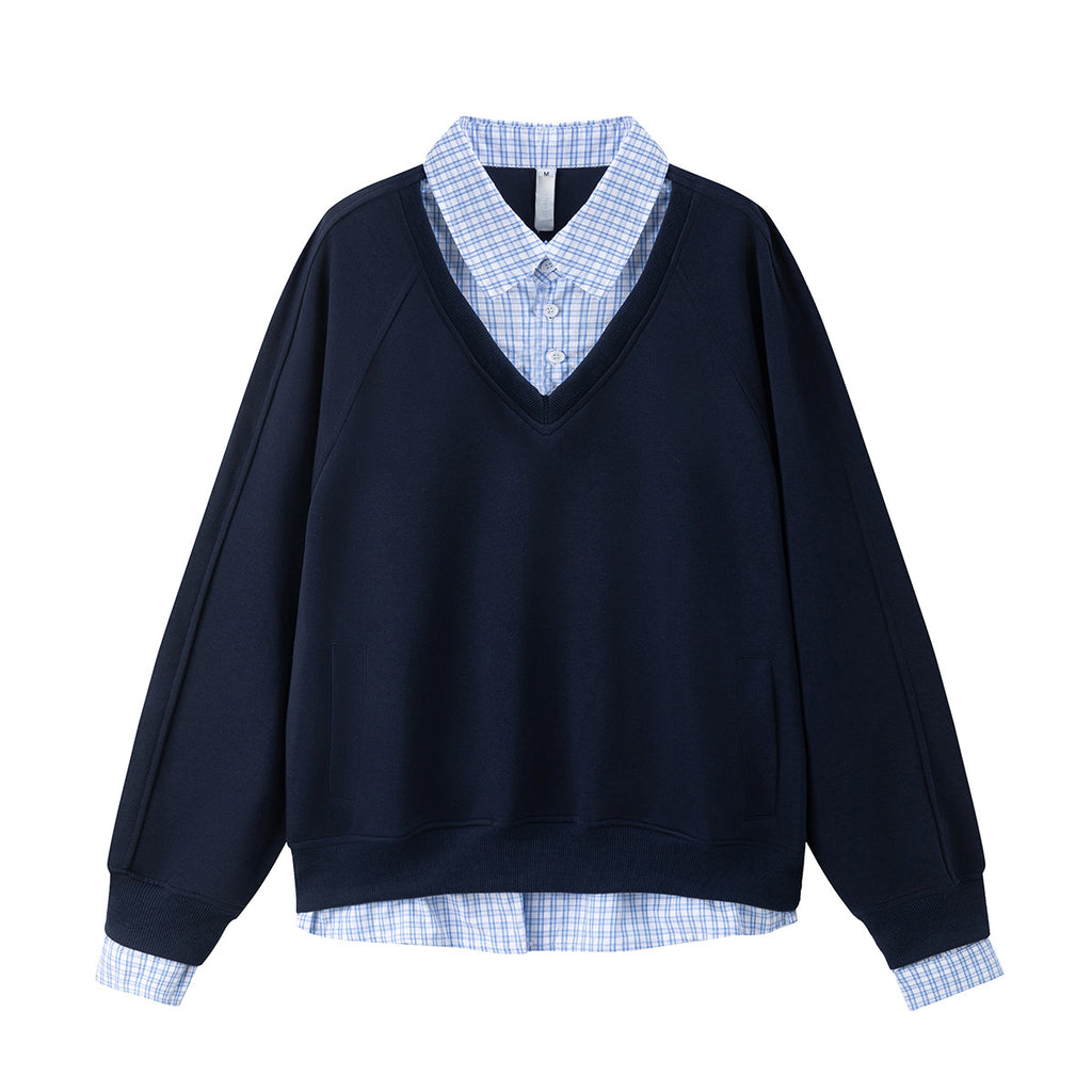 Collar hoodies for men and women - navy