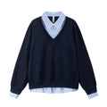 Collar hoodies for men and women - navy