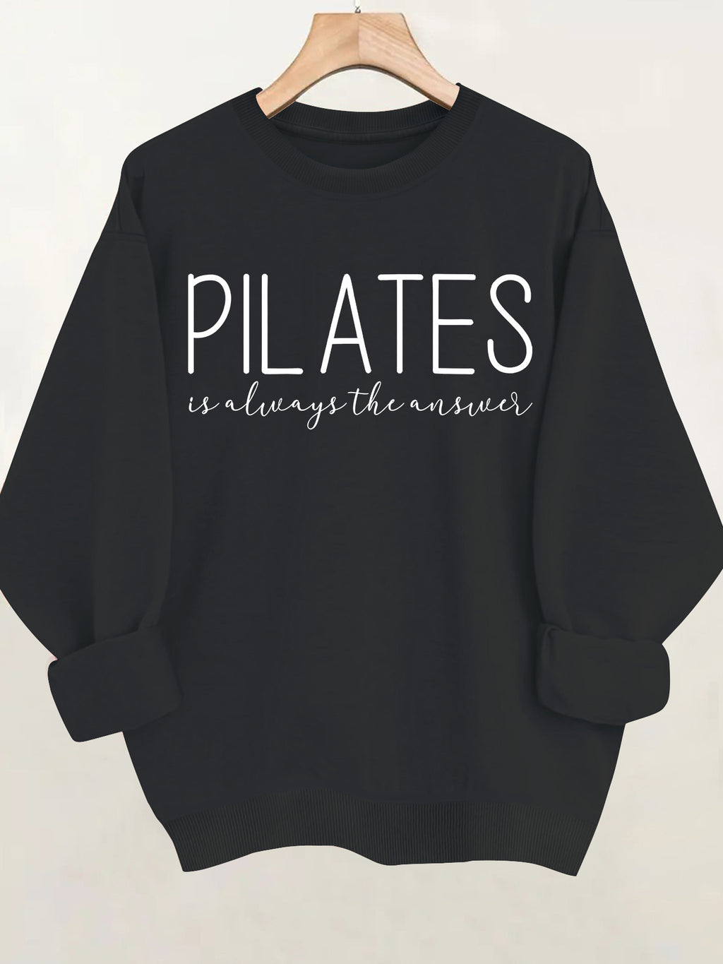 Printed round neck fleece hoodie
