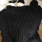 Nordic Chunky Knit Blanket Handmade Crochet Throw Knitted Blanket Sofa Blanket Oversized Woolen Blanket