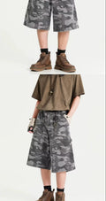 Men Loose Multi-Pocket Street Trendy Versatile Shorts Men - Camouflage
