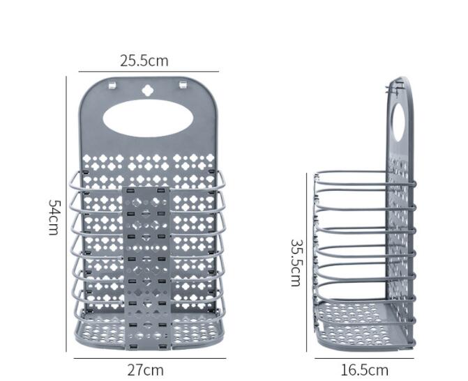 Storage Basket Collapsible Plastic Dirty Clothes Holder Bathroom Wall Hanging Clothes Storage Basket
