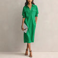 Elegant and Sophisticated Office Casual Fashion Fitted Comfortable Solid Color Mid-Length Dress