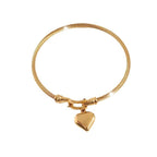 Titan Steel Bracelet Elegant Horsehoof Hook Heart Charm Bangle Non-Tarnish Electroplated Stainless Steel Jewelry