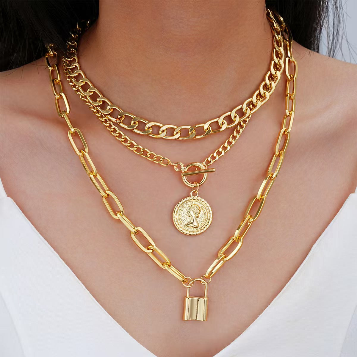 Alloy jewelry portrait layered necklace - Avatar Style Two