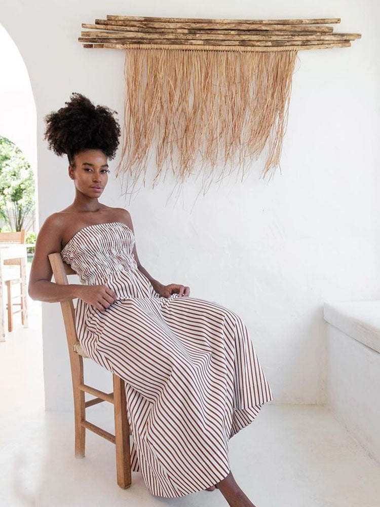 Bra less backless women's dress