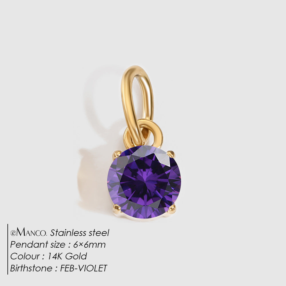 Jewelry Accessories Stainless Steel Necklace Round Zircon Necklace Stainless Steel Pendant Components